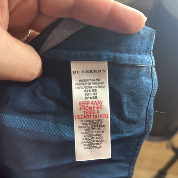 Burberry Baby Boy Navy Blue Checked Shirt 18 Months - Picture 8 of 10